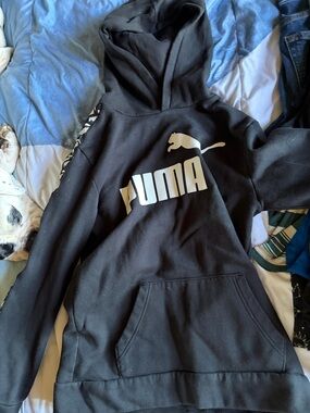 Puma Black Hoodie with White Logo